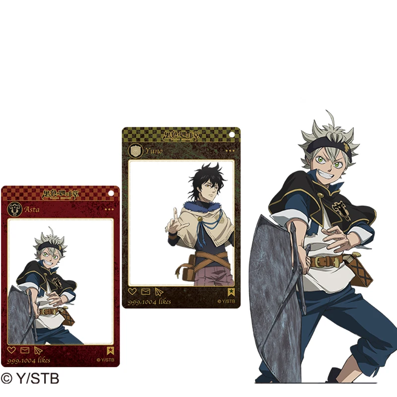 

Bsarai Black Clover Asta Yuno Grinbellor China Official Authorization Cosplay Group Photo Card Keychain