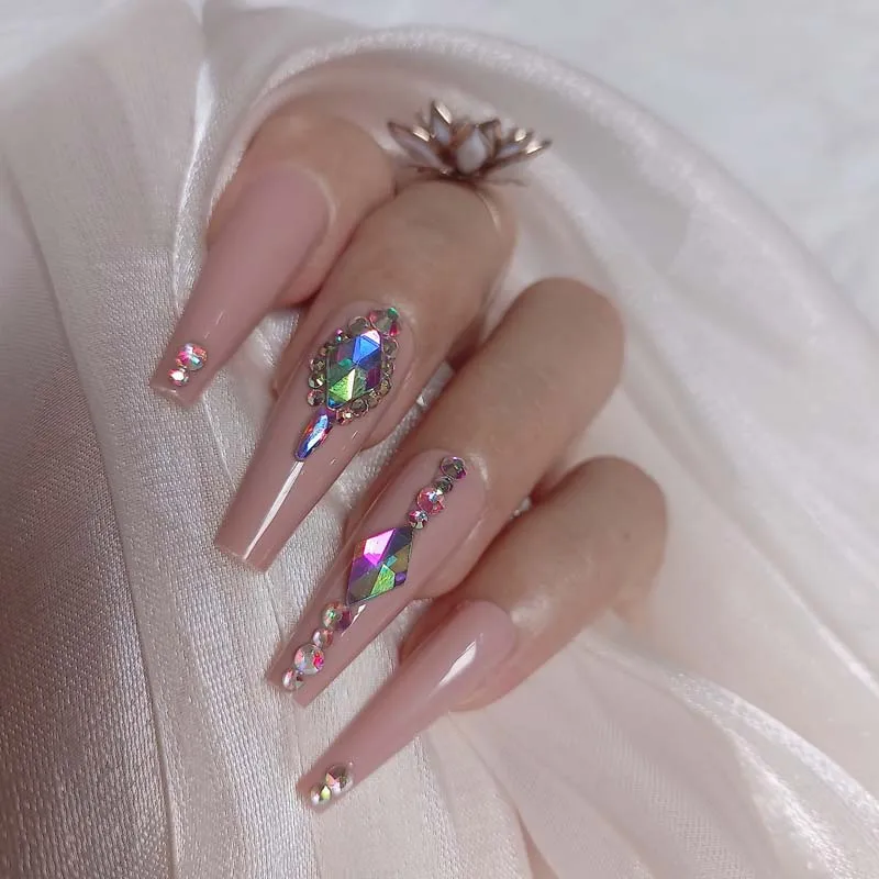 24 шт. новейшие Роскошные ювелирные украшения балетный гроб искусственные ногти