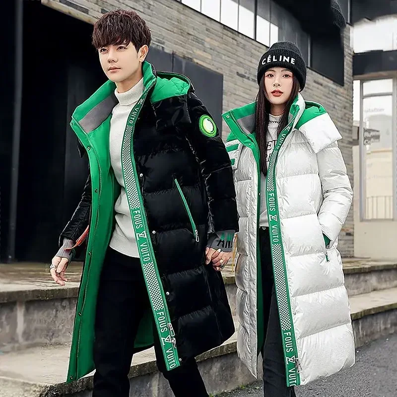 Длинные мужские пальто Зимние парки Свободные высококачественные эстетические