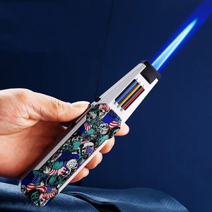 2022 jobon jet pen spray gun torch gas lighter windproof metal cigar outdoor kitchen bbq lighter straight flame gadget man free global shipping
