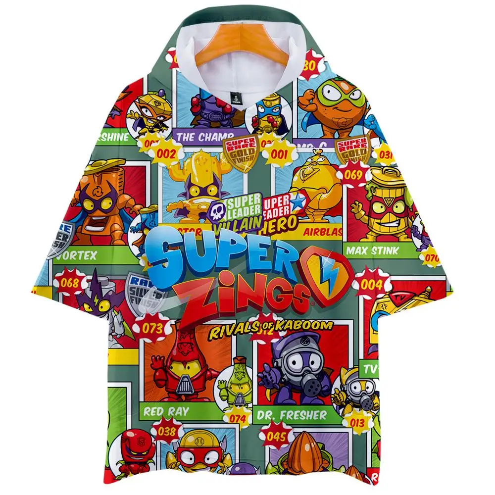 

Футболка в стиле Харадзюку для мальчиков и девочек, популярная тенниска с капюшоном и 3D-принтом, модная повседневная майка с коротким рукав...