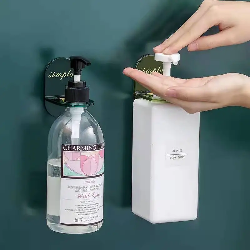 

Wall Mounted Hook Transparent Ring-shaped Seamless Multifunction Hook Perforated Shower Gel Bottle Holder Wall Hanging Home Hook