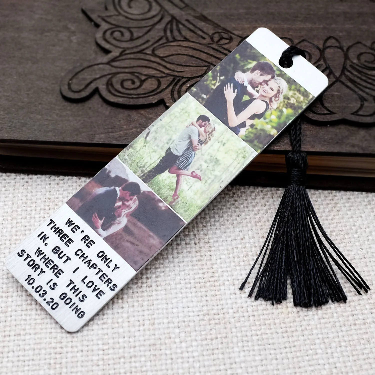Personalized Bookmark Custom Photo Bookmark Tassel Metal Bookmark with Pictures Message Book Mark Book Lover Gift Christmas Gift