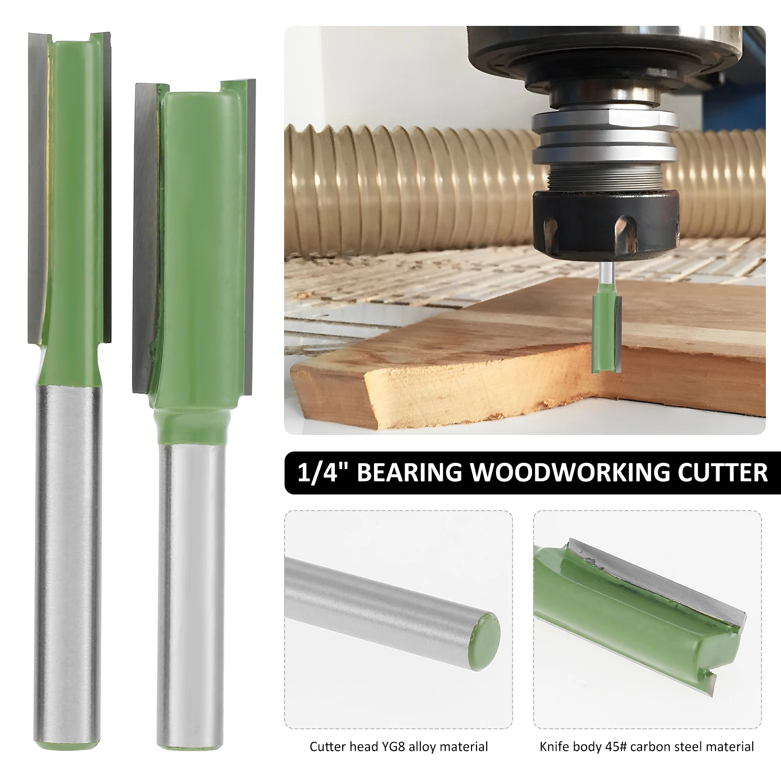 

7Pcs Router Bits Set 3-12mm Flush Trim Wood Milling Cutter 1/4 Inch Shank Portable Router Cutter DIY Woodworking Tool Wood Board