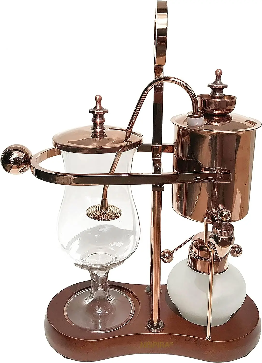 

Belgian Belgium Luxury Family Balance Syphon Siphon Coffee Maker Copper Color, 1 set