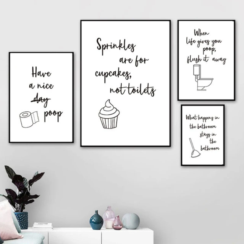 

Canvas Printings Letter Unframed American Style Minimalist Paintings Black and White Abstract Wall Art Posters