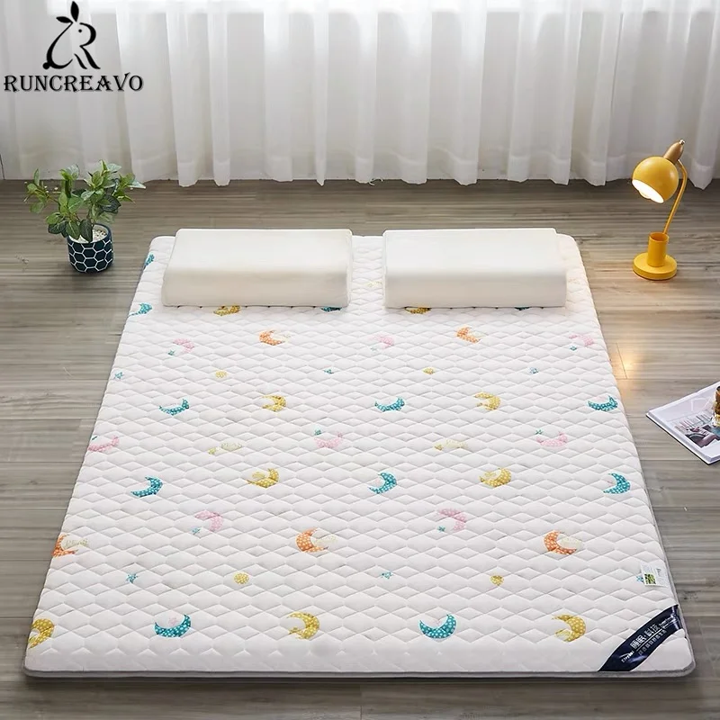 

White Cushion Thicken Foldable Cartoon Elastic Pink Bed Mat Fold Tatami Soft Mattresses Home Hotel for Single Double Mattress