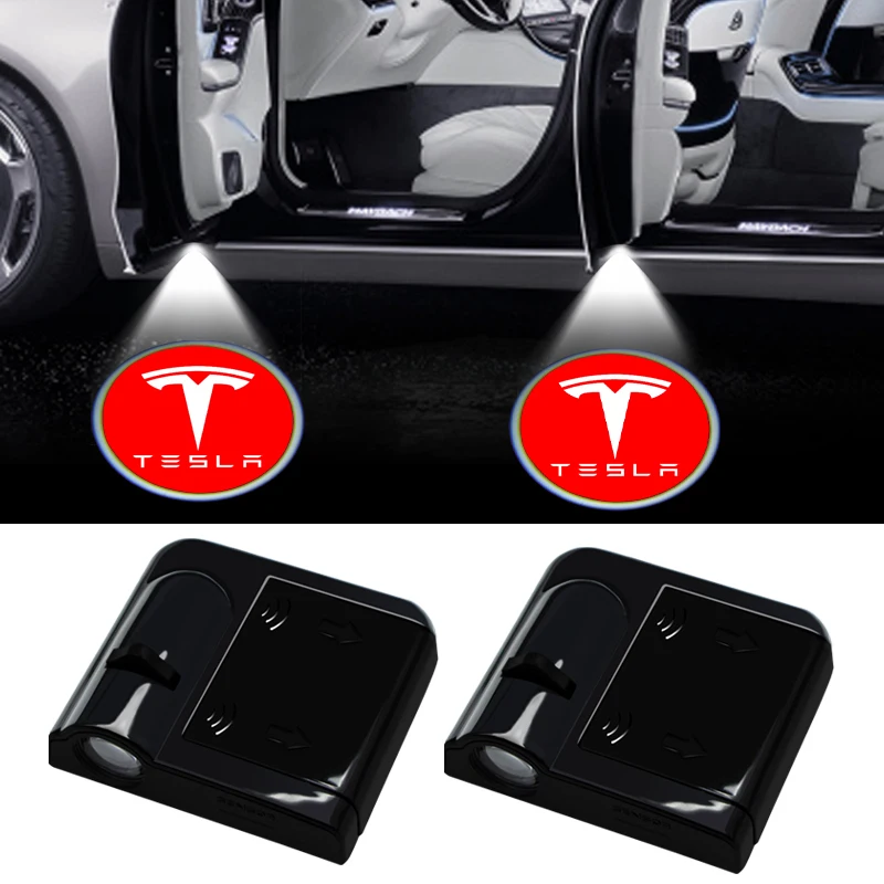 

Car Styling LED Car Door Projector Decor Lamp Welcome Lights W/Cable for Tesla Model 3 Model Y Model X Model S 2022 2021 2020