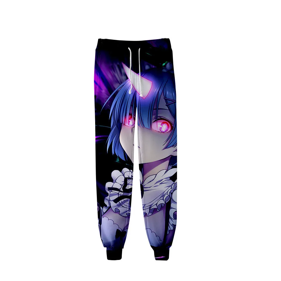 

Fashion Funny Anime Re Zero Rem and Ram Cosplay Sweat Pants Elastic Band Slim Joggers Pants Trousers Casual 3D Print Sweatpant