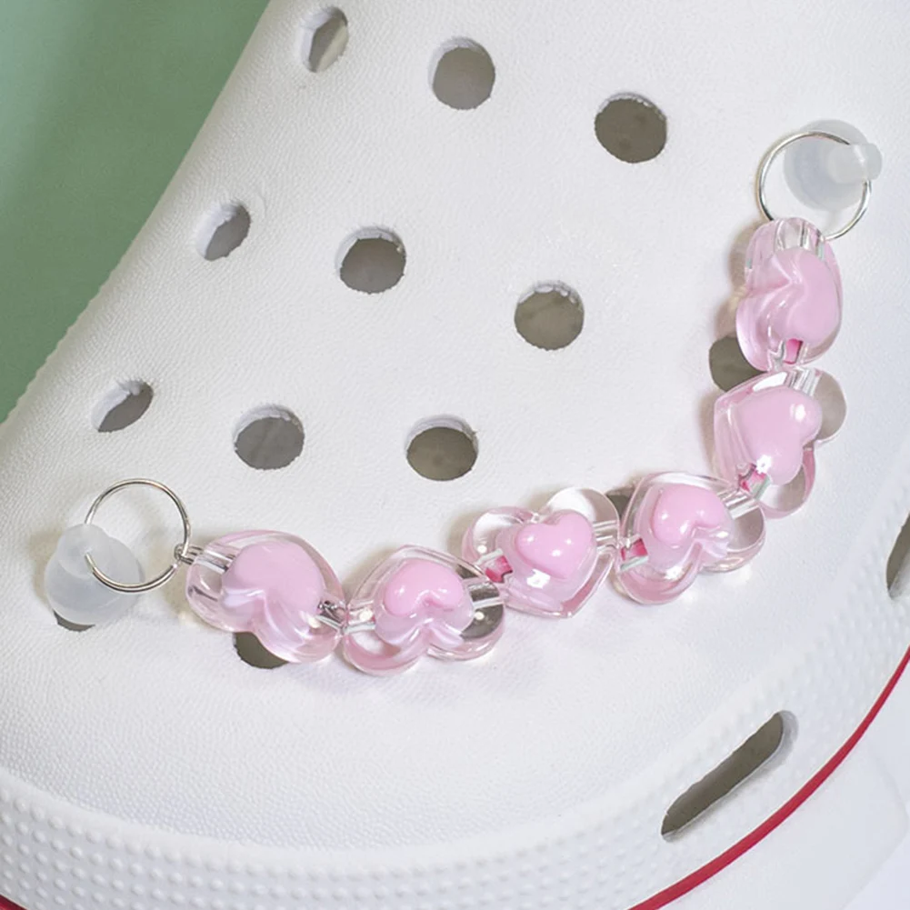 1 Pc 3D Croc Shoes Charms Gold Silver Bling Heart Chain Shoe DIY Metal Decoration Pendant Buckle For Gift Shoelace Accessories