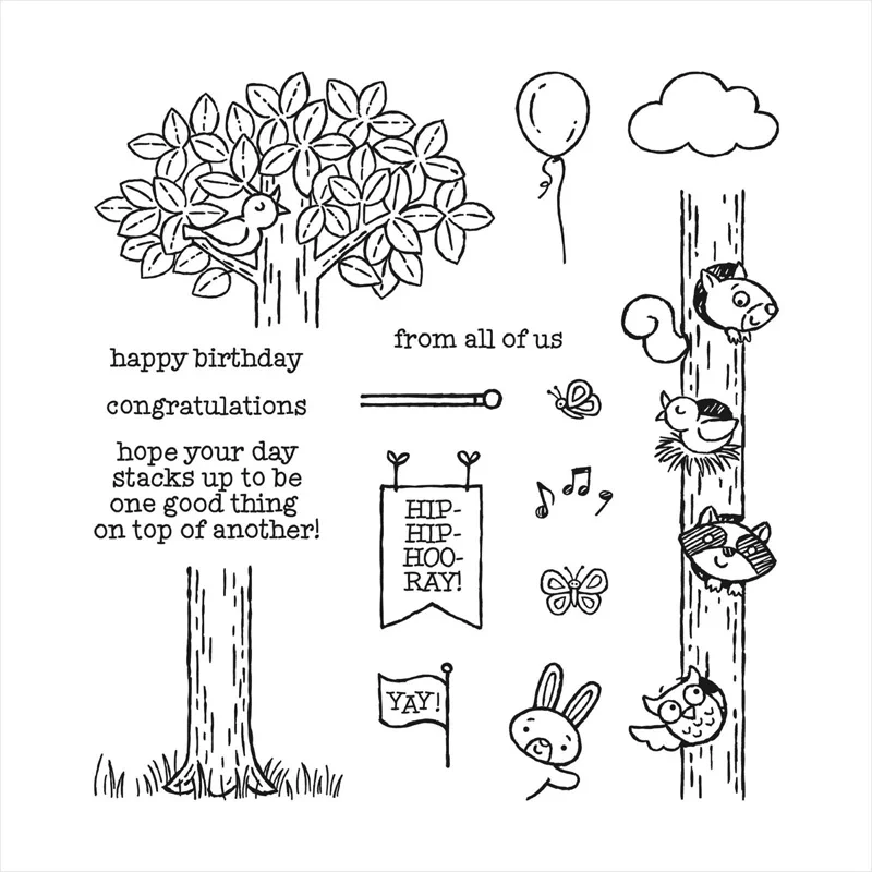 

Набор воздушных шаров с изображением леса, животных из леса