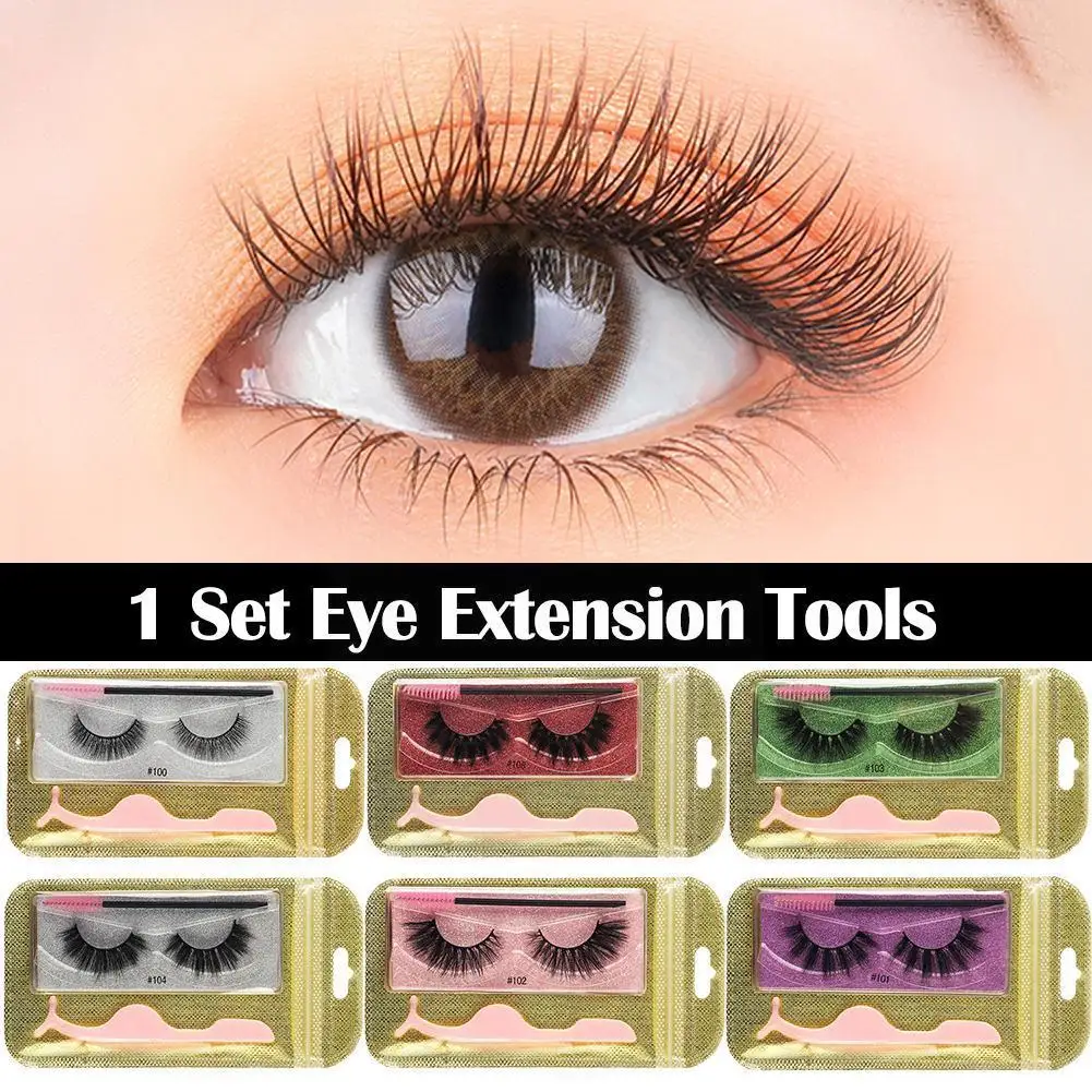 

1 Pairs Makeup Eyelashes 3D Mink Lashes Fluffy Soft Eyelash Reusable False Cross Lashes Natural Mink Wispy Eyelash Extensio L5X2