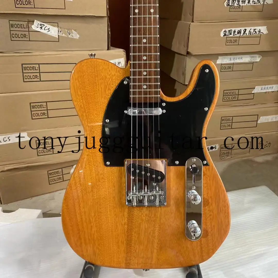 

Rare 1952 Mahogany Natural Tele Butterscotch Blonde Electric Guitar Black Pickguard, Custom Shop V logo, Rosewood Fingerboard