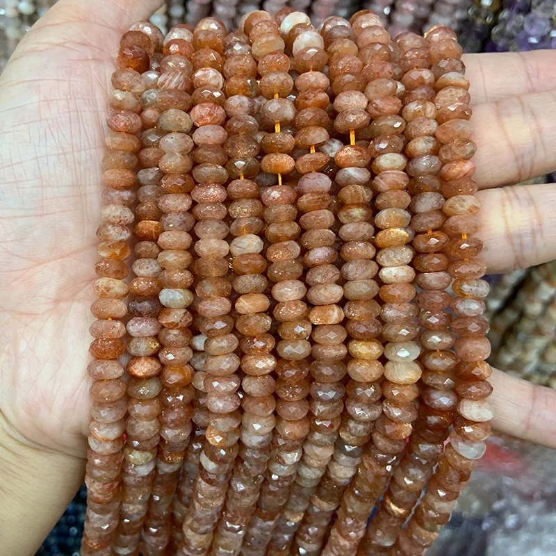 Sunstone натуральные граненые искусственные бриллианты бусины из розового кварца