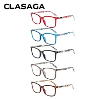 clasaga 5 pack prescription reading glasses spring hinge lightweight comfortable rectangular frame hd reader for men and women