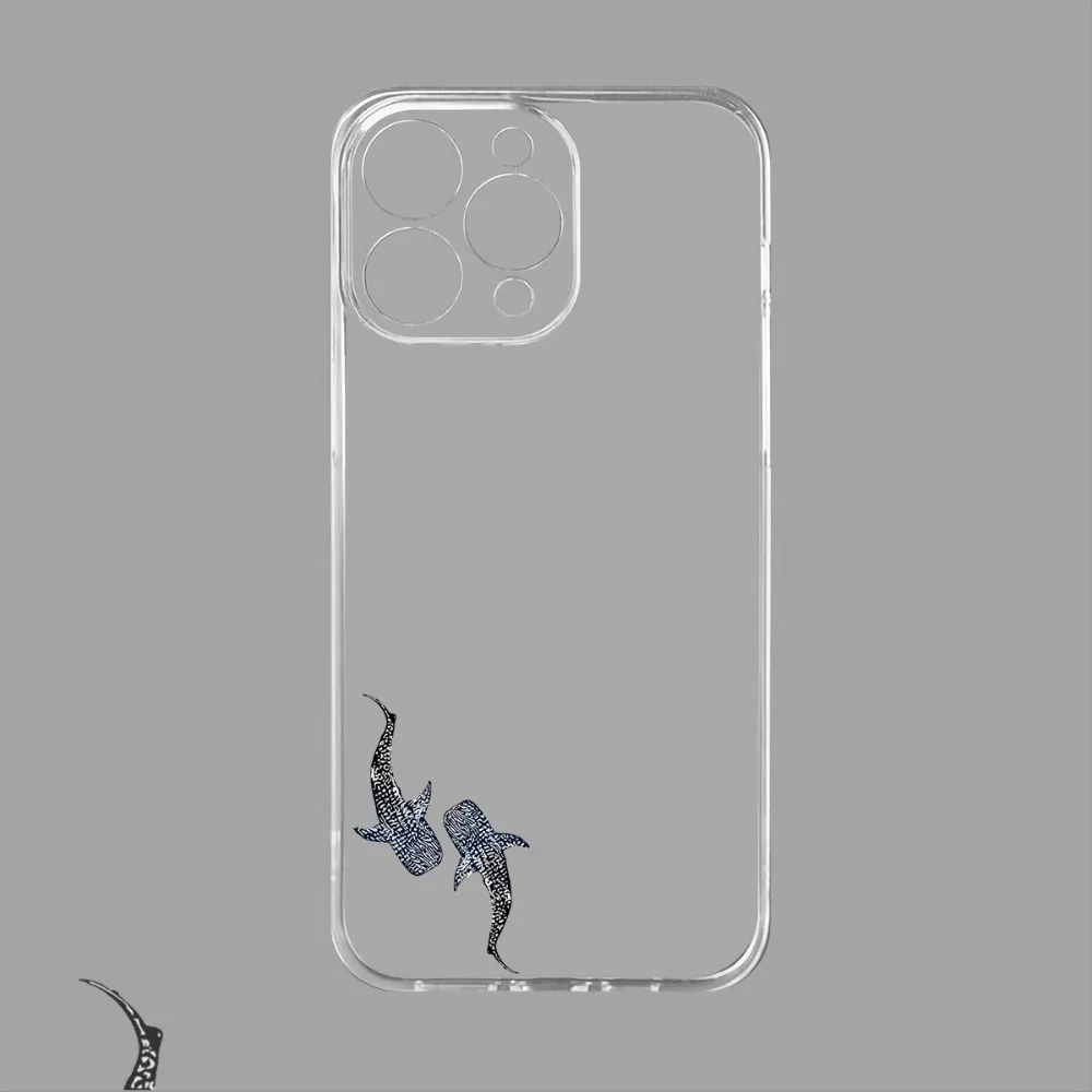 Фото Прозрачный чехол для телефона с рисунком китовой акулы, подходит для iPhone 17, 16, 15, 14, 13, 12, 11 Pro/Max/Plus, противоударный и защищающий от падений. №2