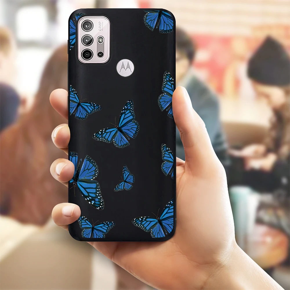 butterfly fundas phone case for motorola moto g30 g9 play e7 plus g20 g50 g60 g40 fusion e7 e20 e40 soft silicone black cover free global shipping