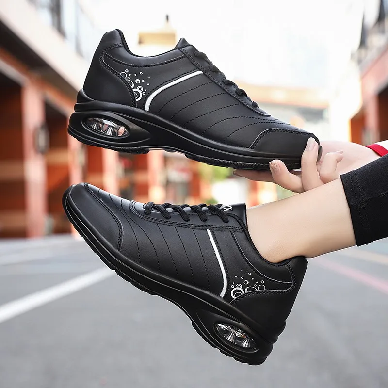 Sneakers Women Fashion Leather Casual Shoes Air Cushion Running Shoes Comfortable Outdoor Waterproof Columbia Sports Shoes