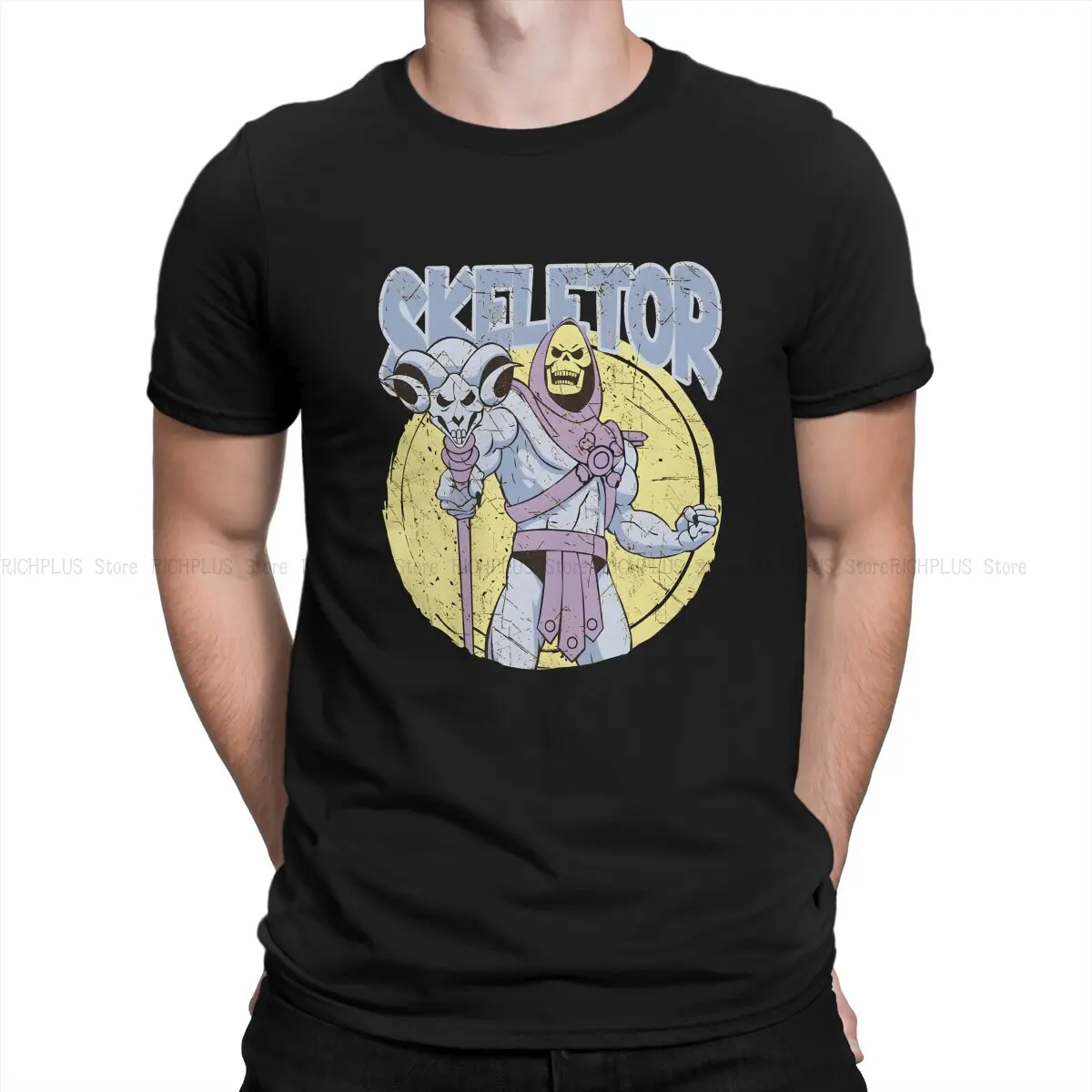 

He-Man and The Masters of The Universe TShirt for Men Skeletor Round Neck Polyester T Shirt Distinctive Birthday Gifts Tops