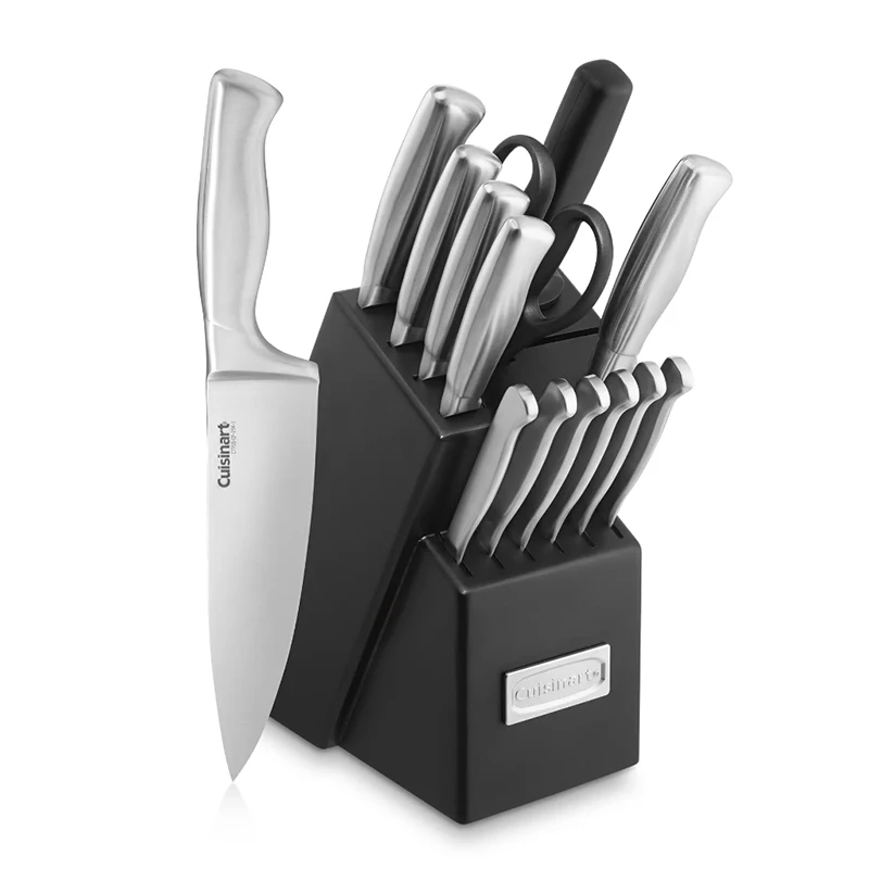 

15pc Stainless Steel Hollow Handle Knife Set With Block