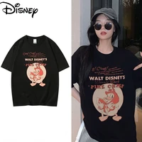 disney donald duck 2022 summer cotton loose over size breathable couple short sleeved student simple casual bottoming shirt top