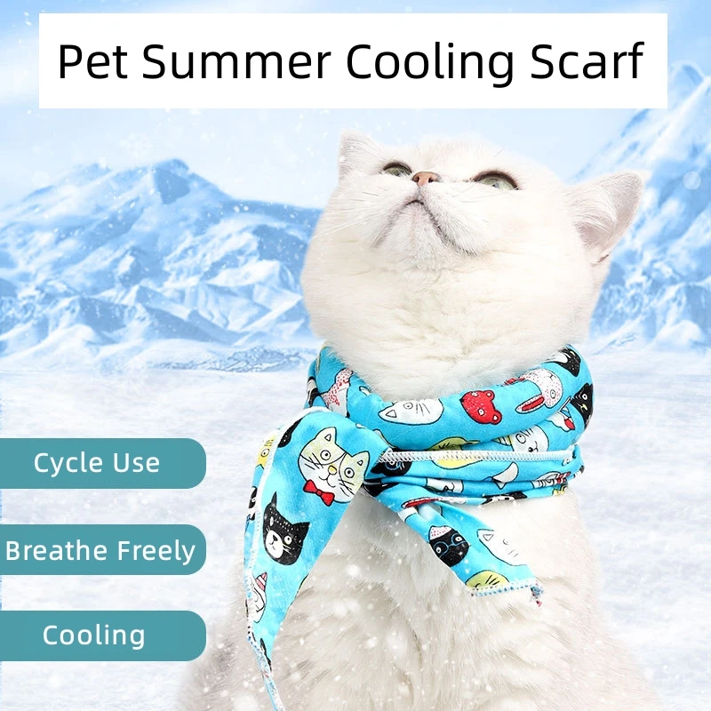 

Pet Cooling Summer Scarf for Dogs Cats Pets Dog Breathable Freely Decoration Cats Dogs Ice Cooling Scarf Clothes