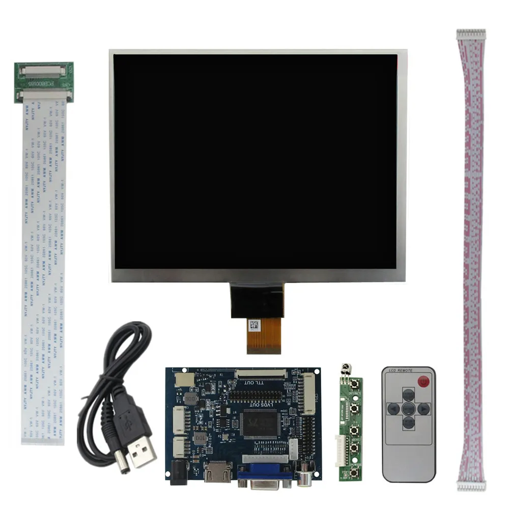 Фото 8-дюймовый IPS LCD-дисплей 1024*768 HJ080IA-01E HE080IA-01D с комплектом плат драйверов 2AV VGA HDMI для Raspberry Pi №2