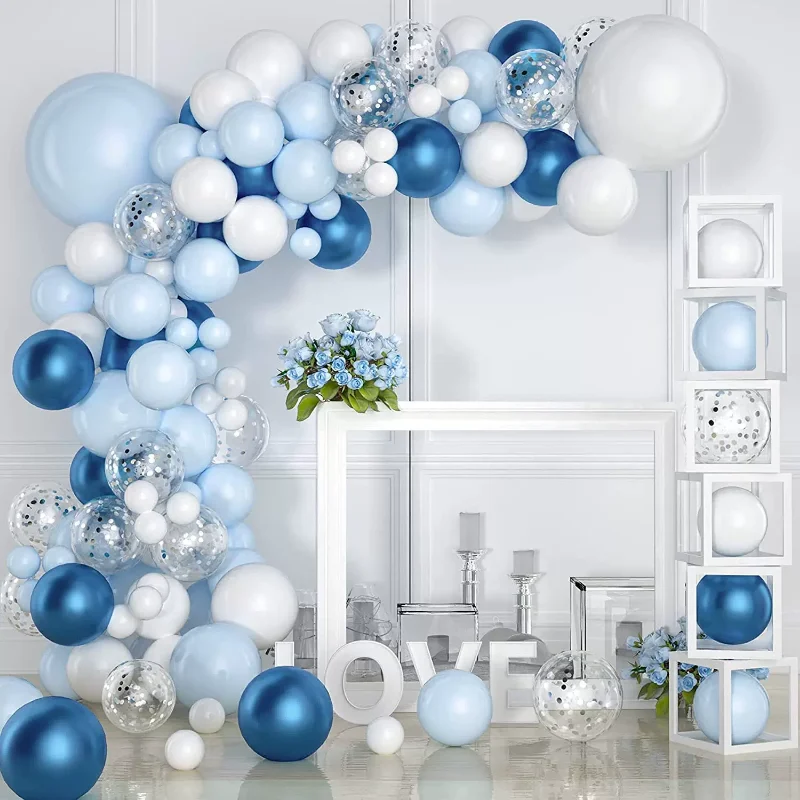 

Macaron Balloons Garland Arch Party White Blue Ballons Wedding Birthday Festival Decoration Event Balloon Set
