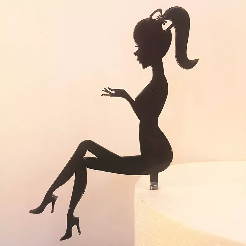

Acrylic Cake Topper Silhouette Girl Princess Wedding Party Supplies Bride and Groom Decorations Dessert Cupcake Topper
