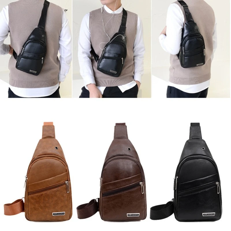Men's Crossbody Bags Men's Usb Chest Bag Designer Messenger Bag Leather Shoulder Bags Diagonal Package 2022 New Back Pack Travel