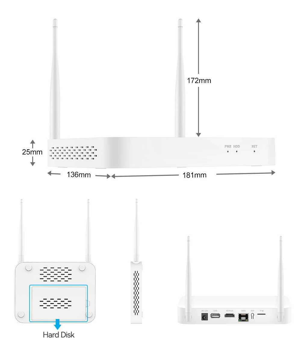 Беспроводная система видеонаблюдения MISECU H.265 8 каналов 3 Мп сетевой