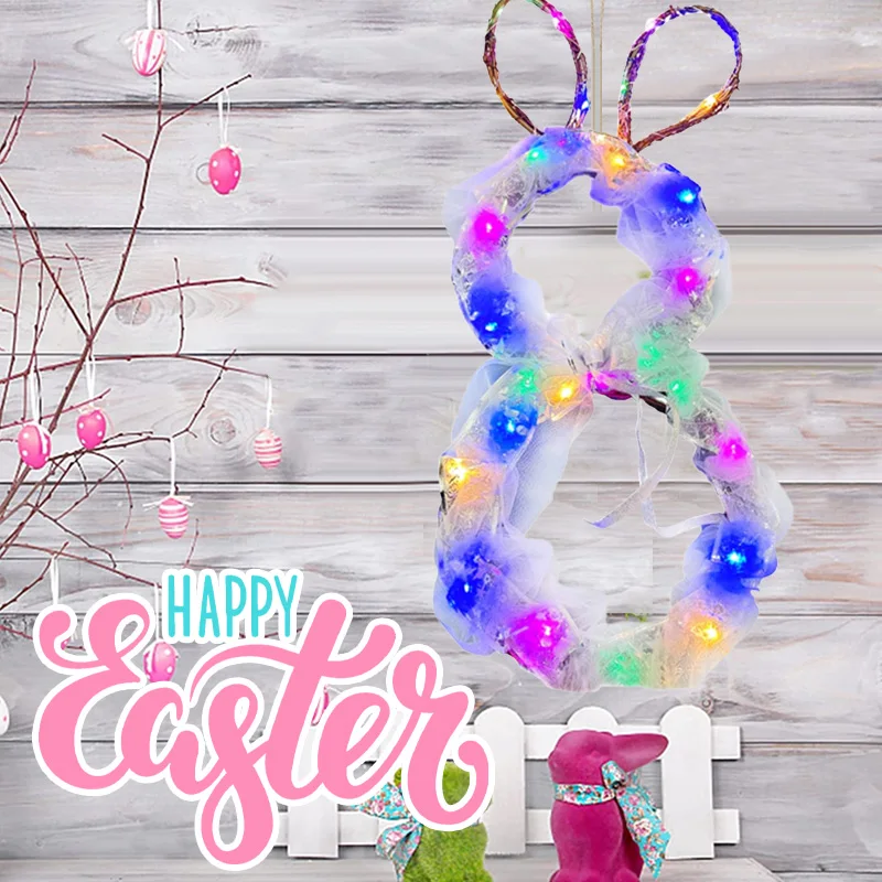 Красочный Пасхальный венок зайчик сделай сам из складного ротанга семейное