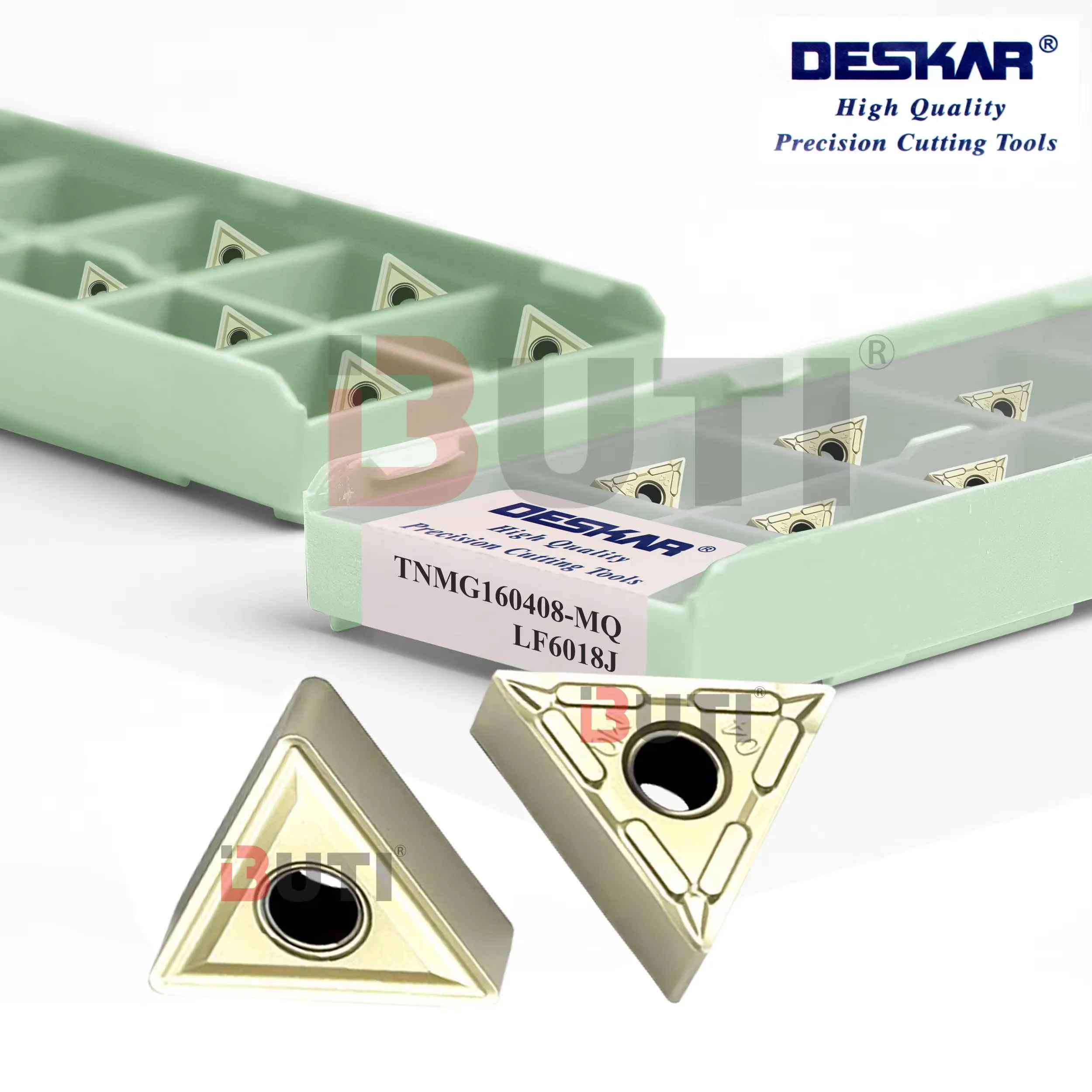 Фото DESKAR 100% Оригинальные токарные пластины TNMG160404/08-MQ/MS LF6018J для станков с ЧПУ, для обработки нержавеющей стали, треугольные, для токарной обработки №1