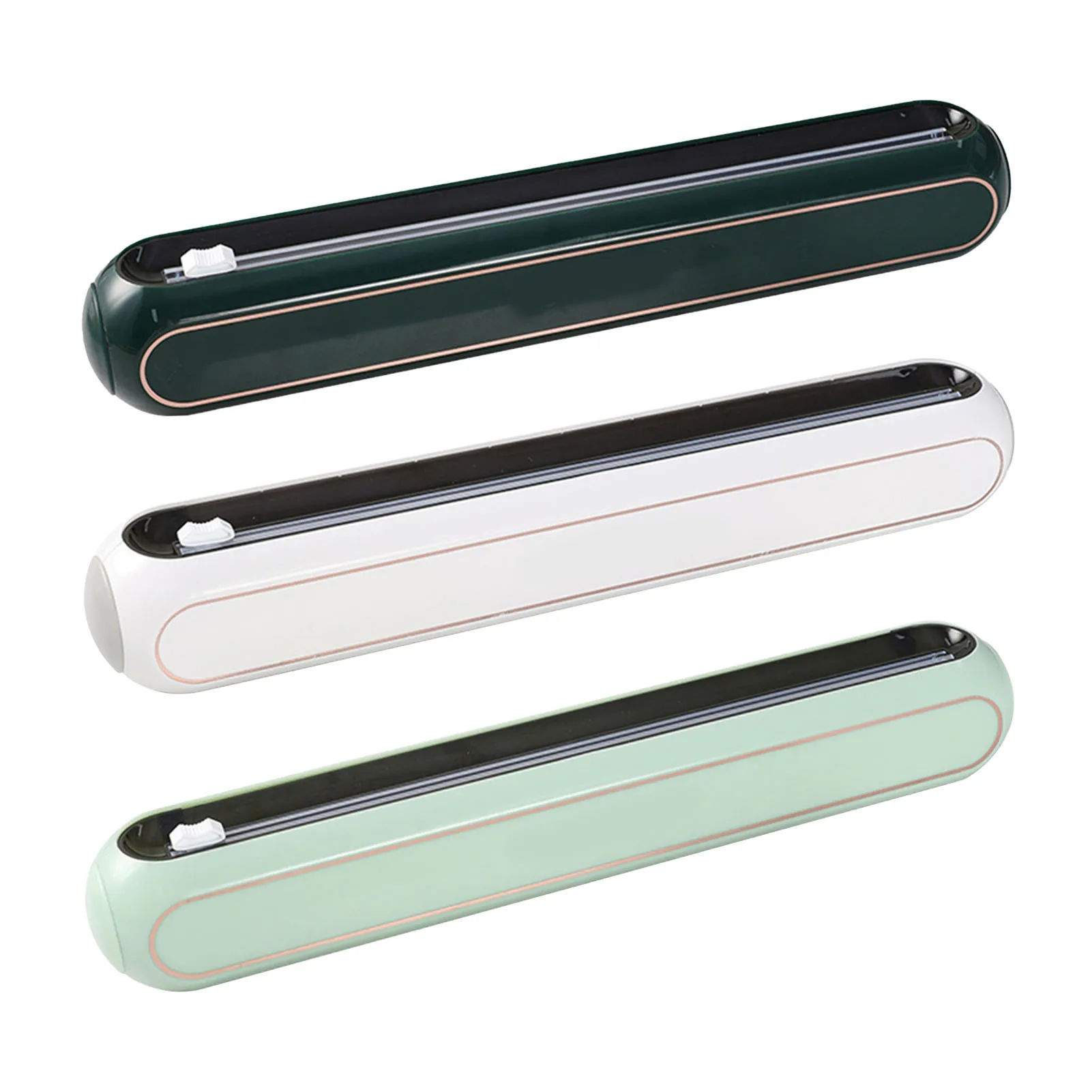 

Aluminum Foil and Cling Film Dispenser with Slide Cutter Cling Film Cutter Rotary Cutting Holder Storage for Wax Paper Parchment