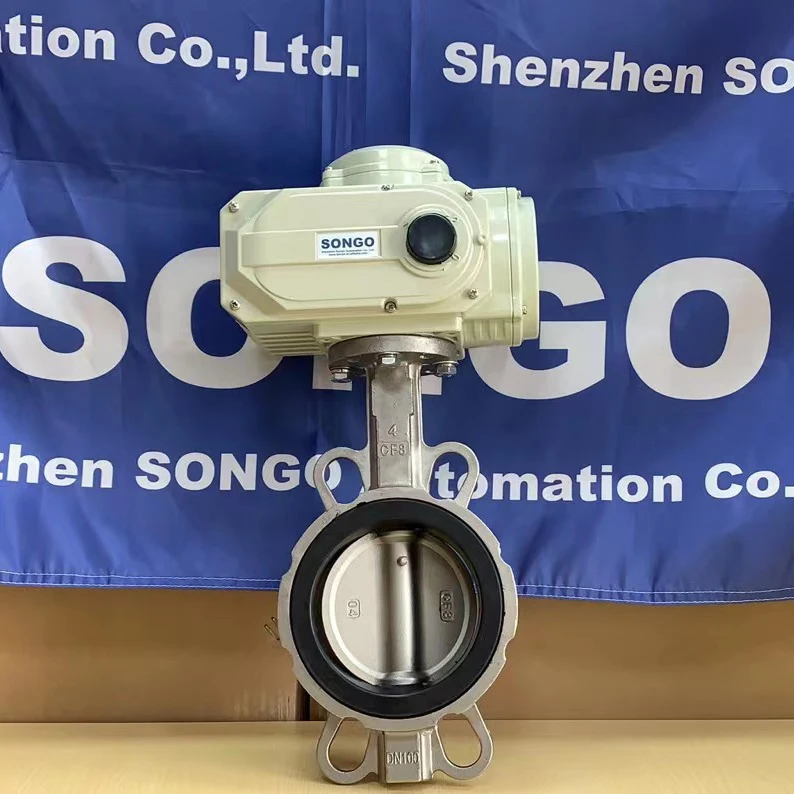 Тип ВКЛ./ВЫКЛ. DN100 4-дюймовый Электрический привод EPDM вафельный Нержавеющая сталь