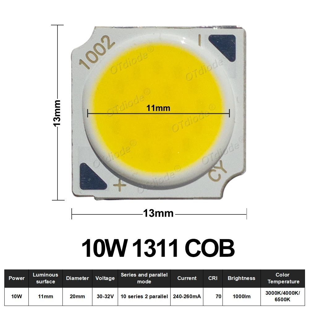 

COB светодиодный модуль 3-12 Вт 13 мм OTdiode