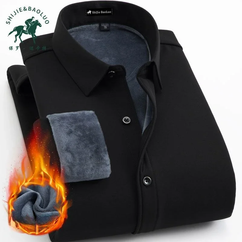 Флисовая мужская классическая рубашка