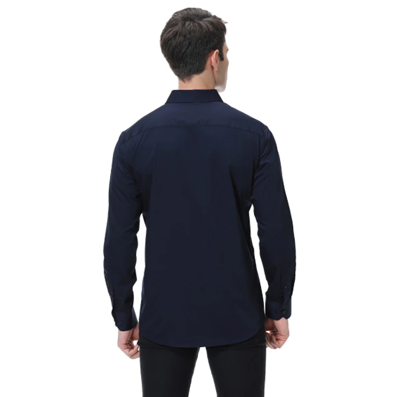 Parklees Mens Wine Red Bamboo Fiber Formal Shirt 2022 Brand New Long Sleeve Slim Fit Shirts Businees Work Non Iron Shirt Chemise