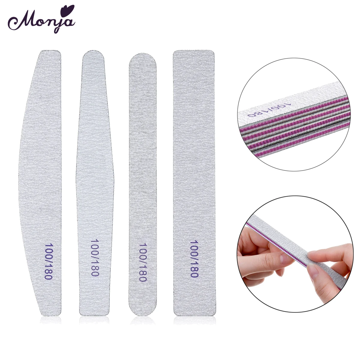 Monja 100/180 Grit Polishing Nail File Sanding Buffing Buffer Block Polish Removal Home DIY Manicure Tool | Красота и здоровье