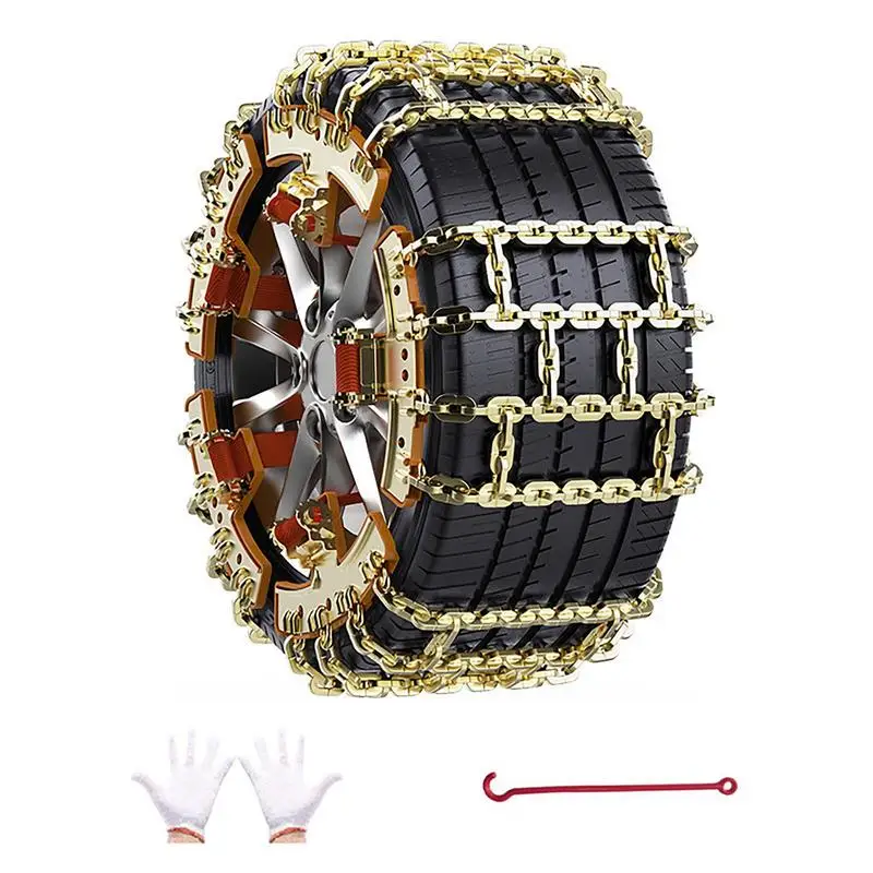 

Snow Tire Chains For SUV 6 Pieces Strong Chains For Tire Safety Universal Steel Tire Traction Chain With Strong Grip Force For