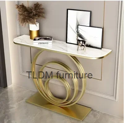 Итальянская легкая роскошная консоль из каменной плиты полукруглый шкаф