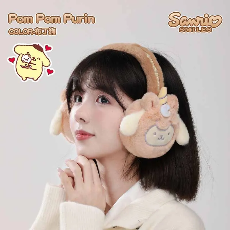 Kawaii Sanrio наушники аниме милые Cinnamoroll My Melody Kuromi Hello Kitty зимние девушки утолщенные