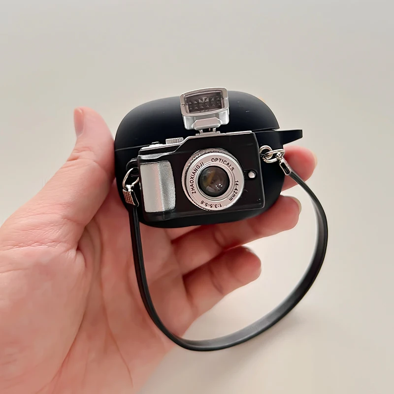 Силиконовый защитный чехол для наушников с рисунком камеры