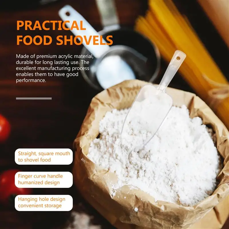 

Scoop Ice Shovel Clear Measuring Cup Scoopers Food Scooper Plastic Powder Rice Soybean Kitchen Scoops Flat Bottom