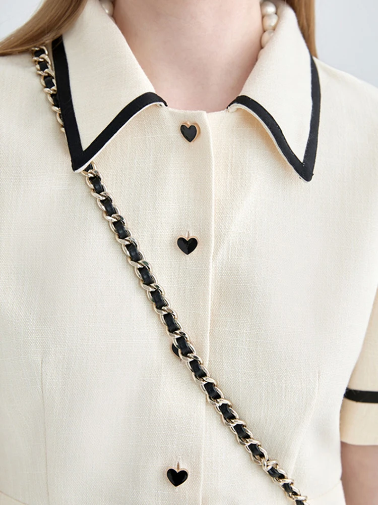 Летнее платье-рубашка поло с коротким рукавом женское модное платье в стиле