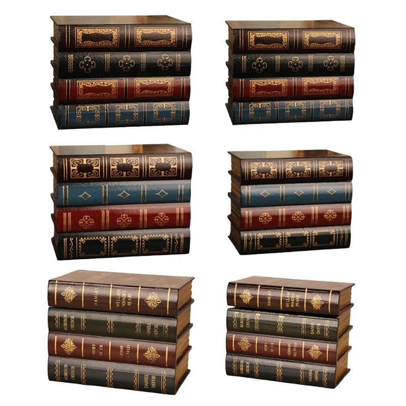 

European Retro Fake Book Shape Storage Box Ornaments Office Decoration Organizer