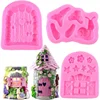 Fairy Tale Door Combination of Snail Mushroom Sugar Cake Silicone Mold Chocolate Mold Cake Decoration 1
