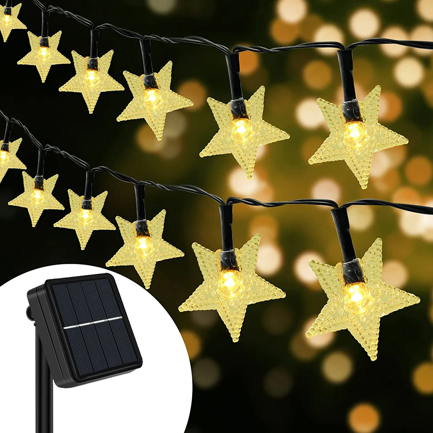 

12M 100LEDs Outdoor Solar LED Star String Light Waterproof Garden Patio Holiday Christmas Decoration Garland for Wedding Party