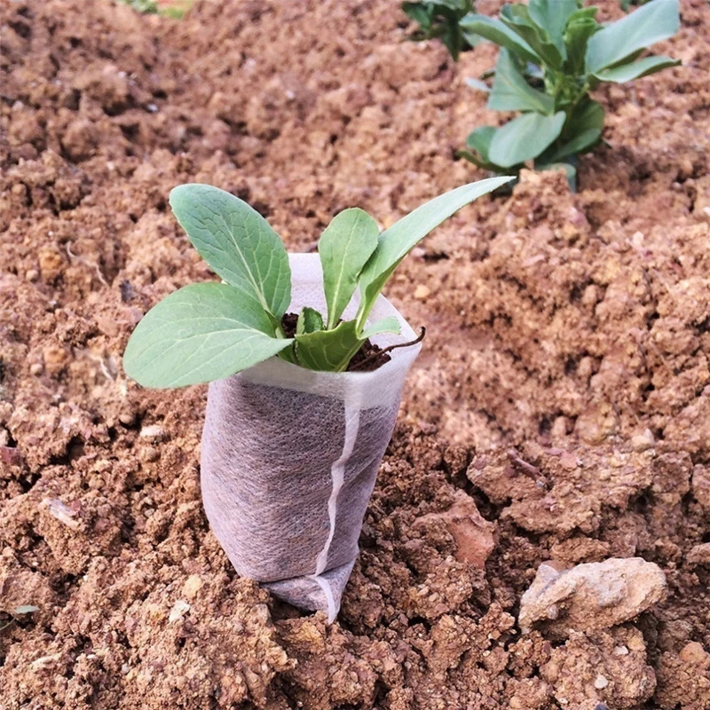 

100Pcs Biodegradable Nursery Bag Plant Grow Bags Non-woven Fabric Seeds To Sow Flower Pots For Home Garden Accessories Tools New