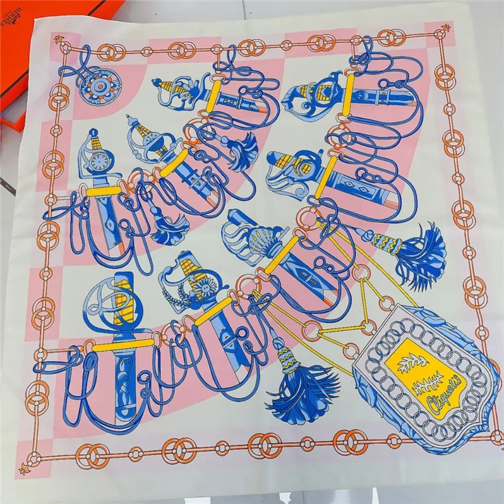 Квадратные шарфы ручной работы новинка роскошная бандана 90 см Солнцезащитный